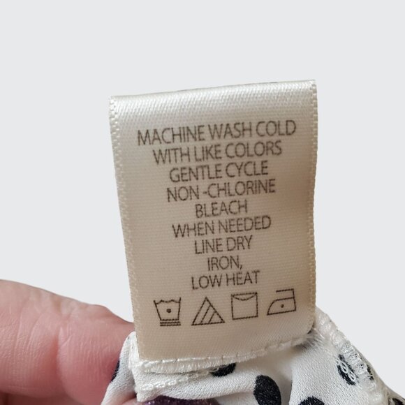 EUC Max Studio Womens Polka Dot Sleeveless Blouse Top S Polyester Black/White - Picture 7 of 7